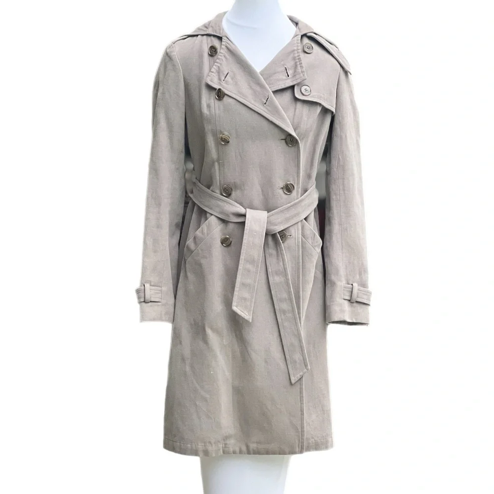 Gryphon New York Grey Hoodie Trench Coat Small Excellent used Condition